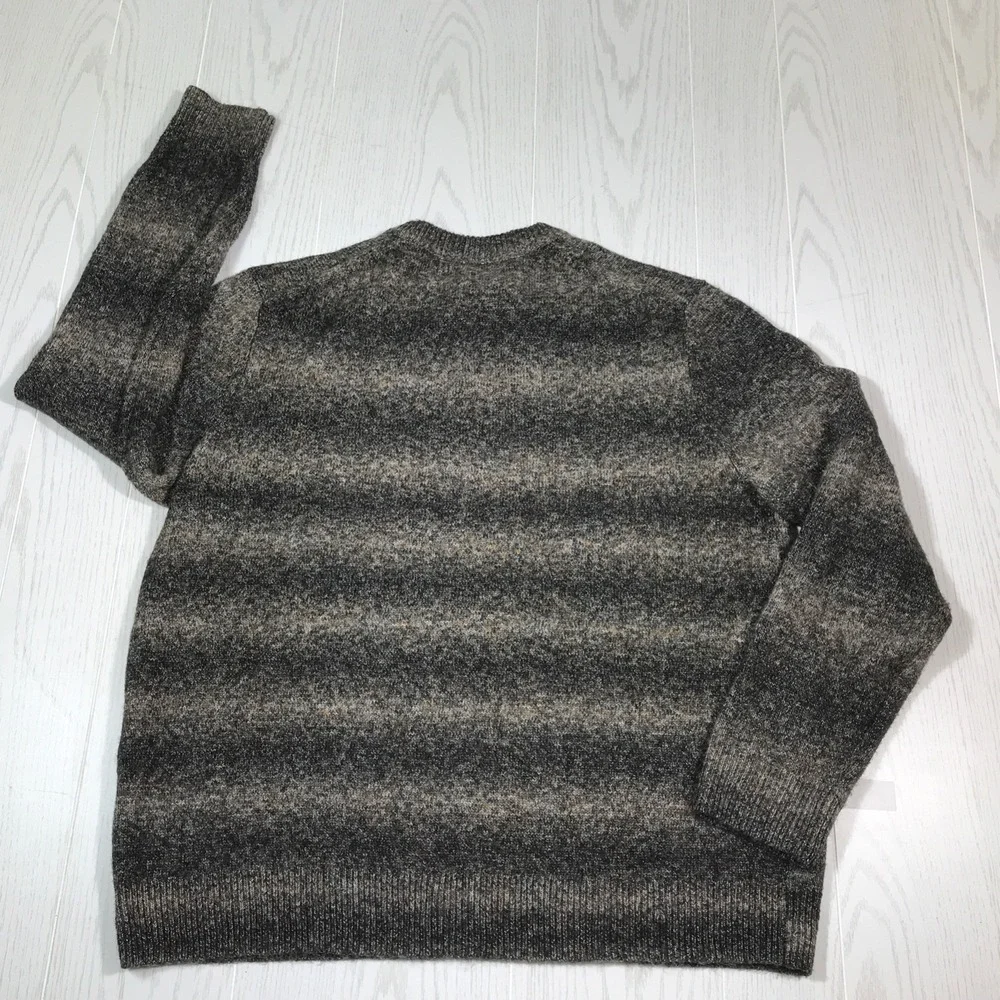 Banana Republic Soft Sweater Men XL Striped Polyester Linen Wool Crewneck Preppy